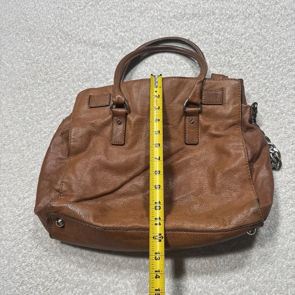 MICHAEL Michael Kors Women's Leather Purse Hamilton North South Tote Brown